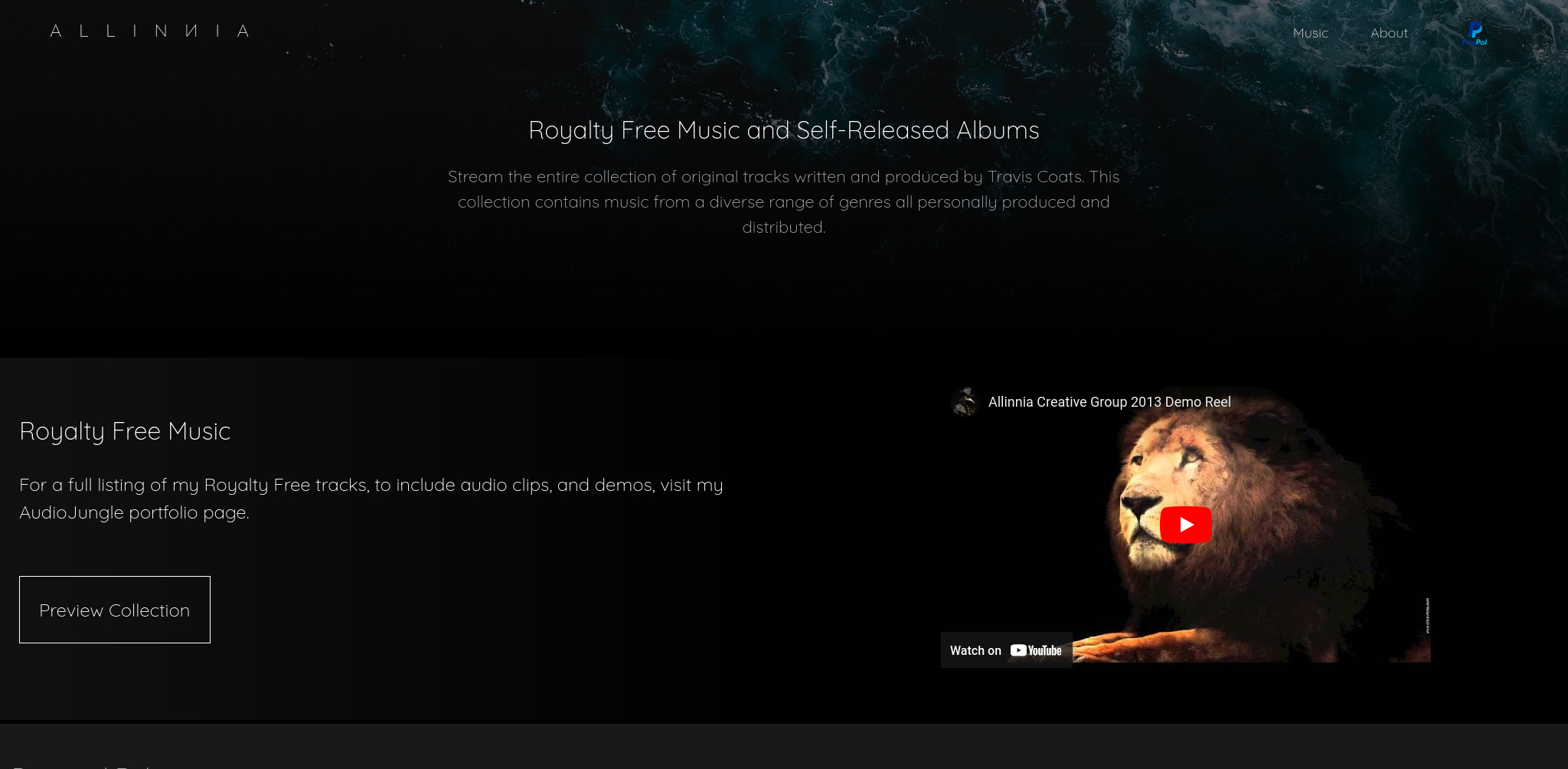 Allinnia Creative Group Music Portfolio Page