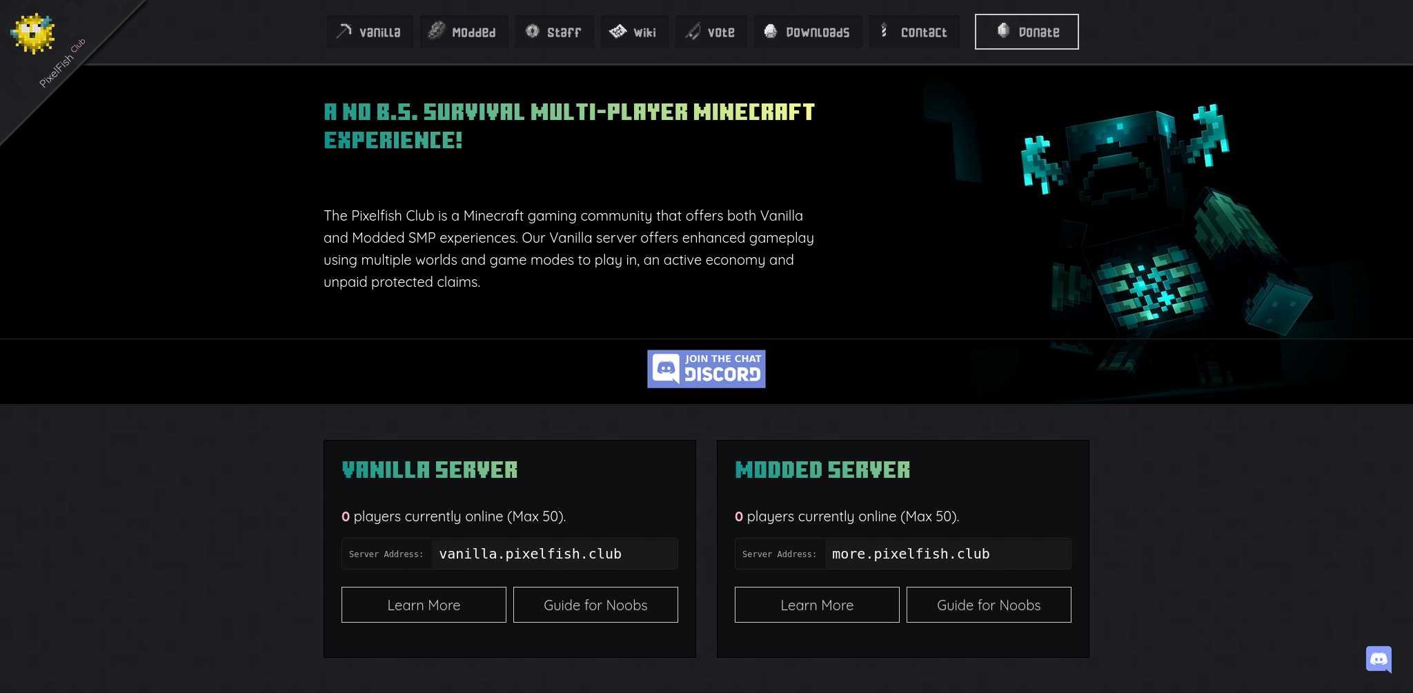 Pixelfish Minecraft Club Home Page