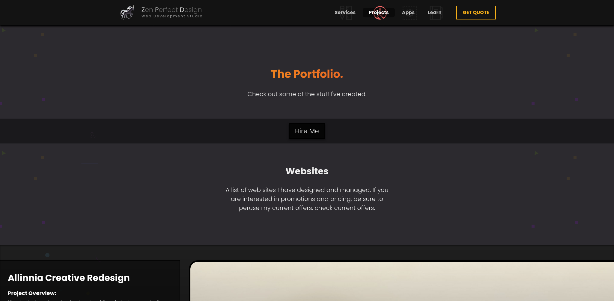 Zen Perfect Design Portfolio Page